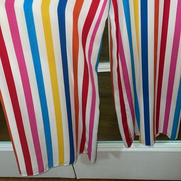 Color me Courtney rainbow multi stripe Sheree cap sleeve wide leg jumpsuit - Picture 8 of 13